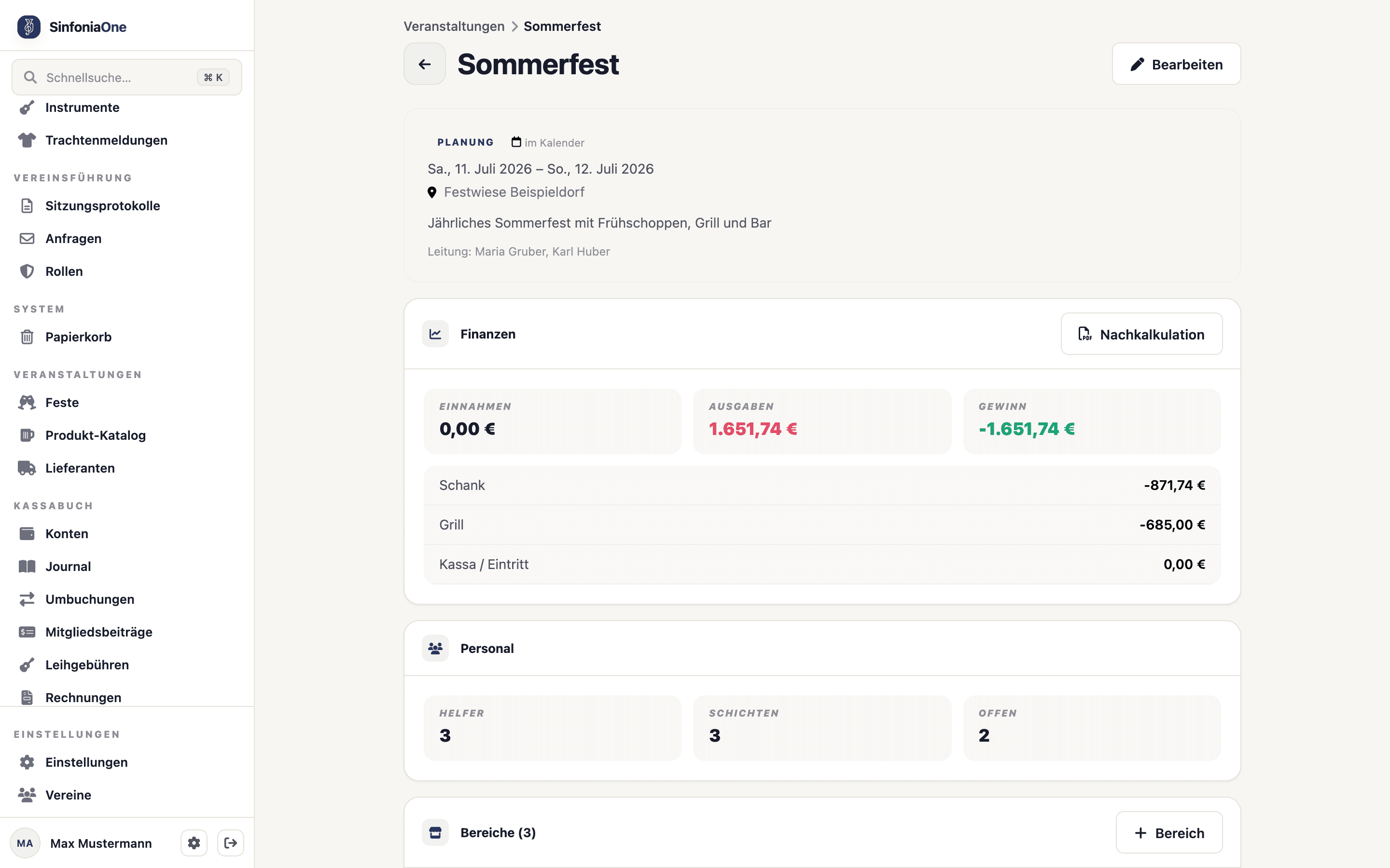 Shift form (EventShiftFormScreen) with role and time window