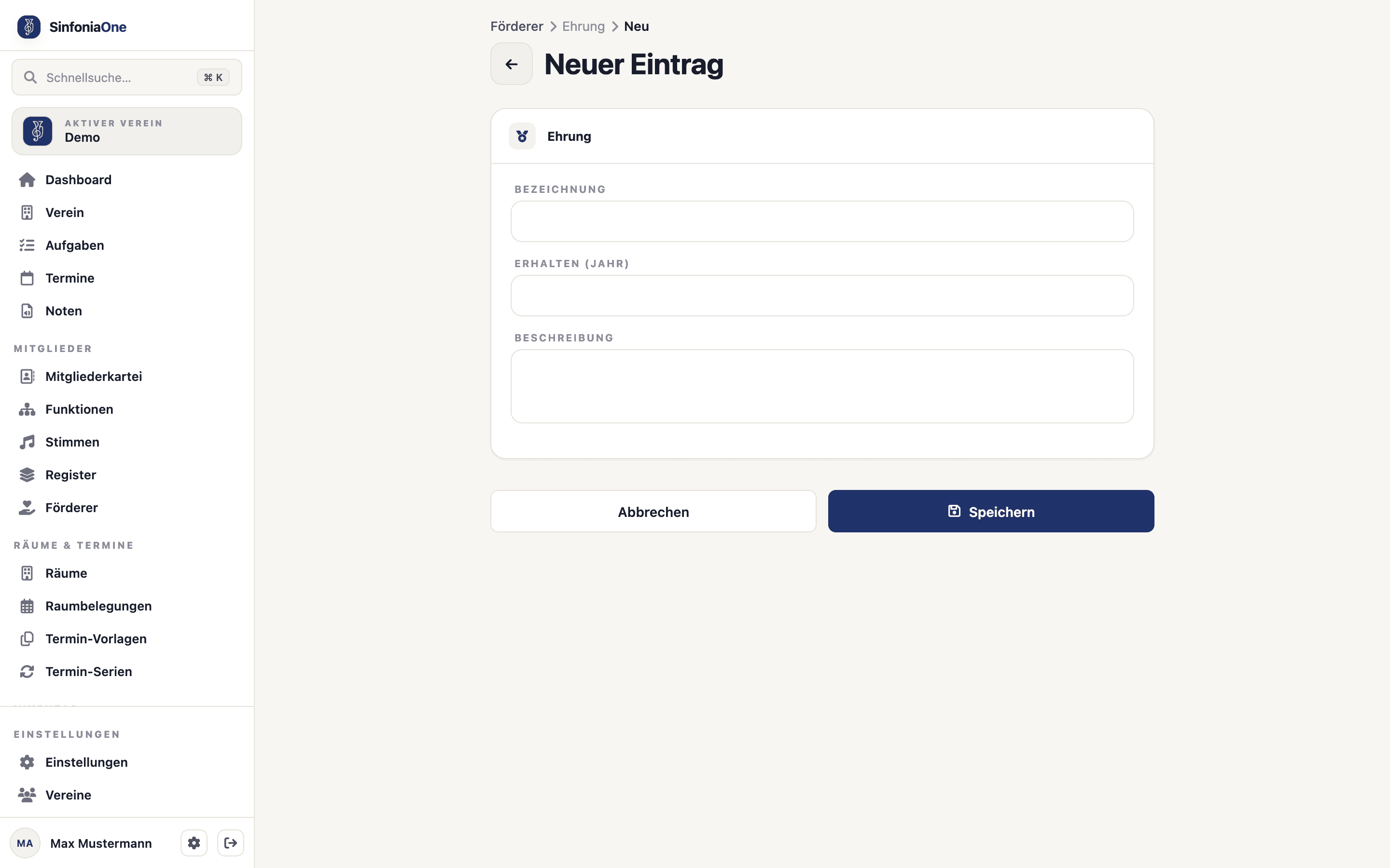 Form "Honor" for a supporter (SupporterHonorFormScreen)