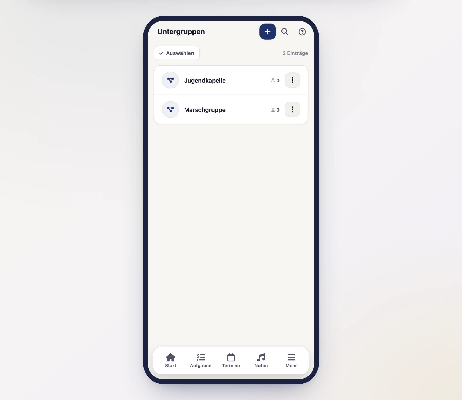 Untergruppen am Handy