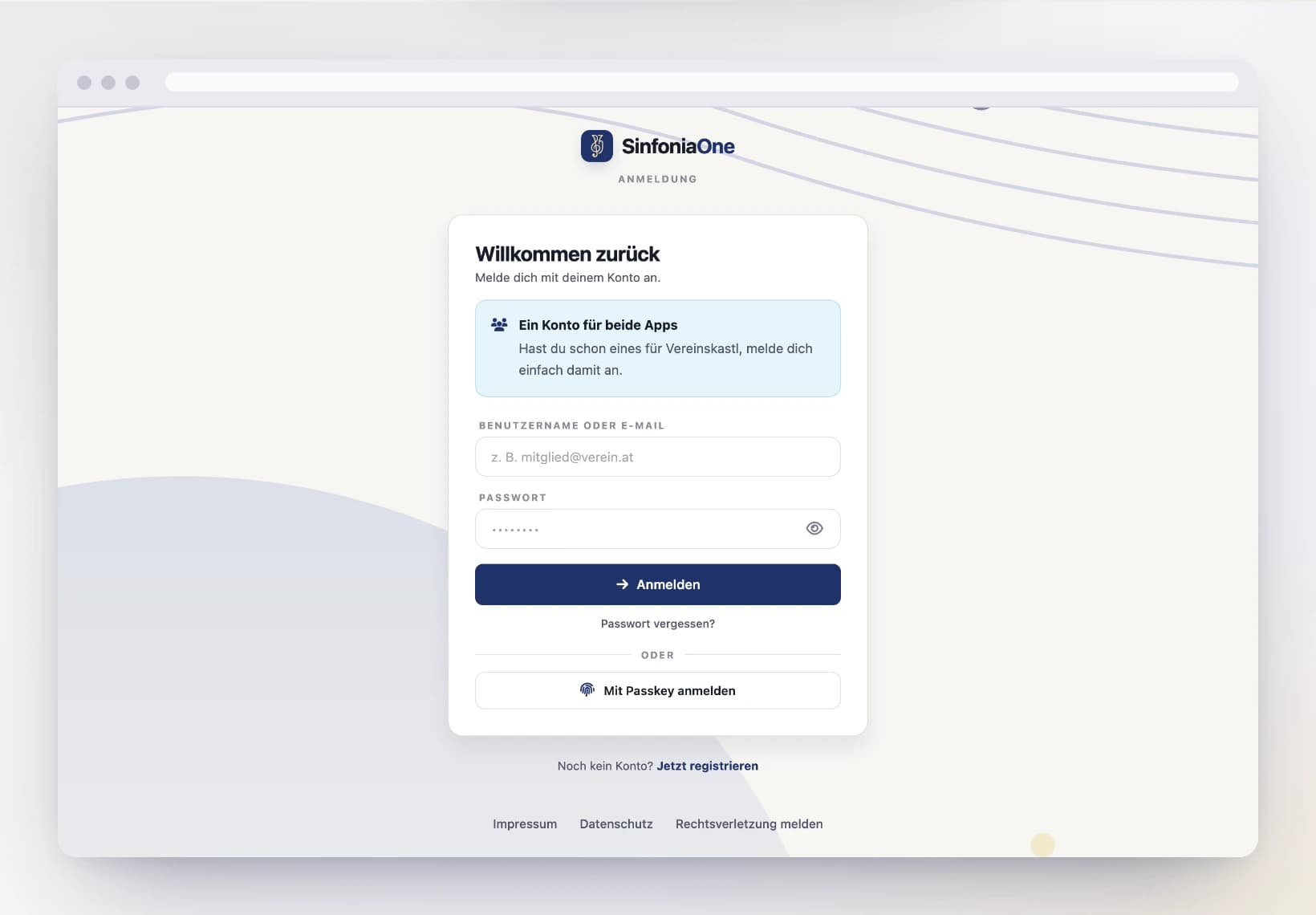 Anmelde-Bildschirm (LoginScreen) mit E-Mail- und Passwortfeld am Computer