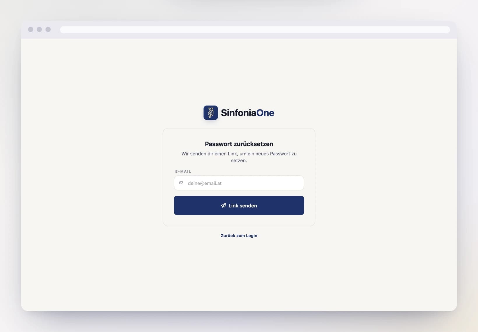 Bildschirm „Passwort zurücksetzen“ (PasswordResetScreen), Schritt E-Mail eingeben am Computer